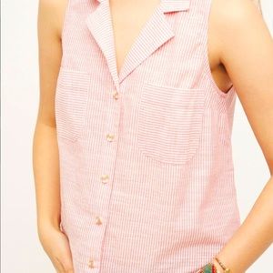 Anthropologie HD in Paris Tybee Pink Striped Top